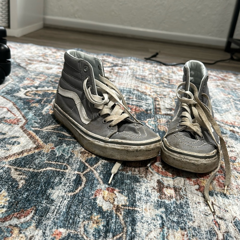 Grey high top vans